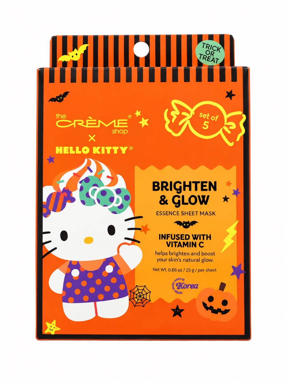 The Crème Shop x Hello Kitty Halloween Brighten & Glow Sheet Masks Set of 5